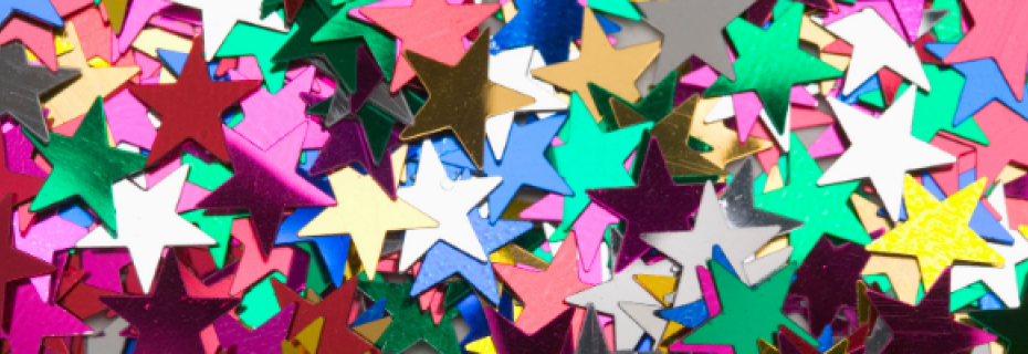 Multi-colored star stickers